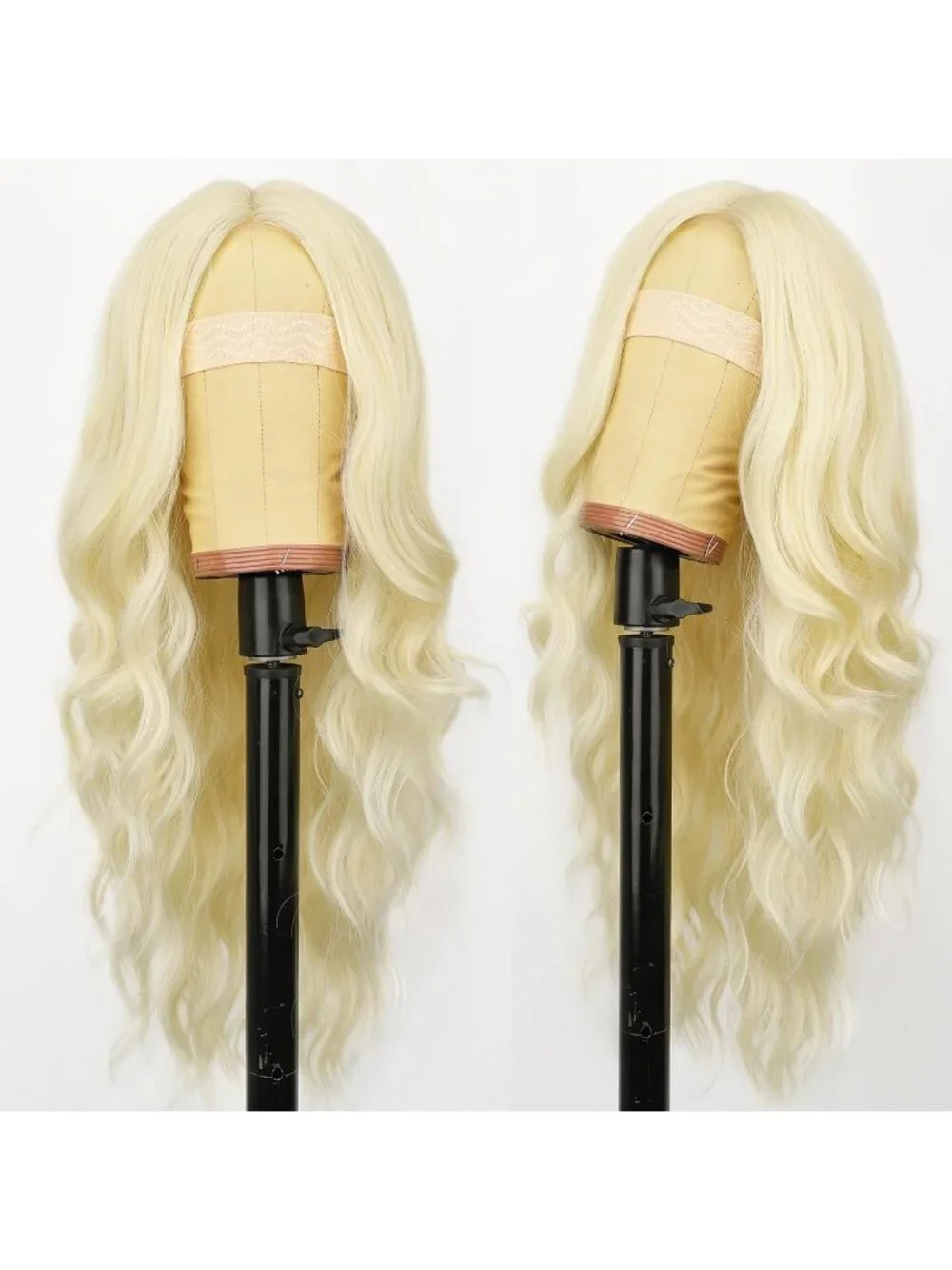 Women's Blonde Lace Hairline 26 Inch Synthetic Heat Resistant Wavy Wigs